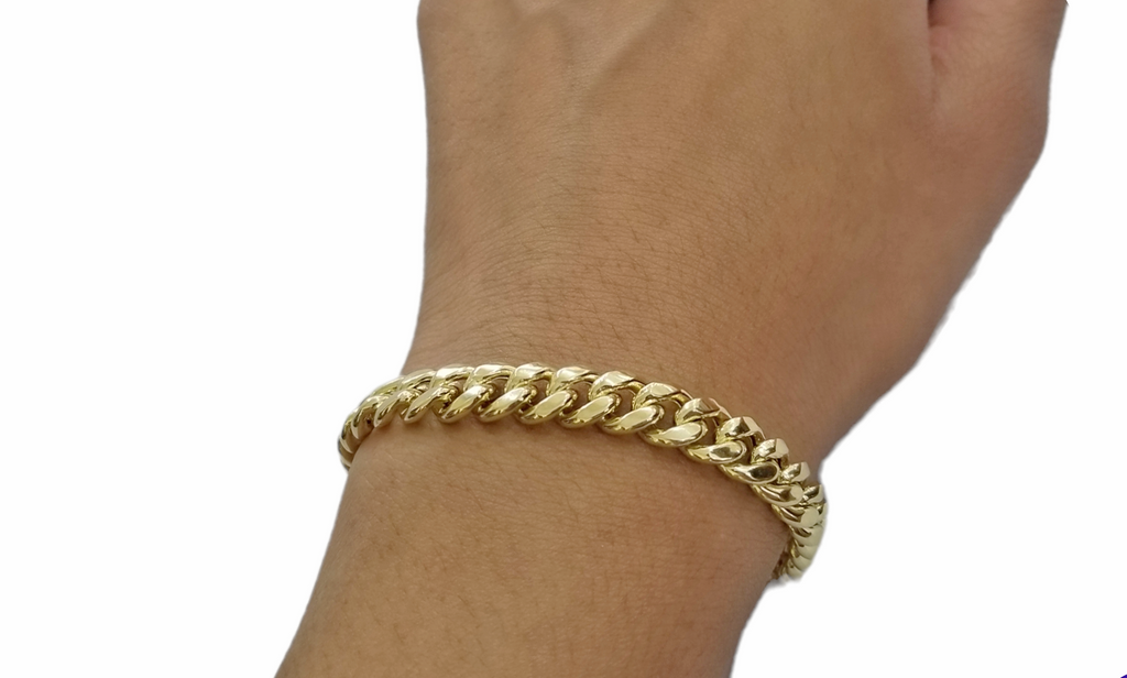 14K Solid Tri-Color Gold Handmade 7mm Rope Bracelet